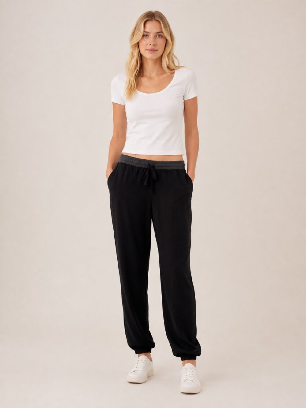 2/$30 Champion Drawstring Jogger Pants Black Gray #A3852